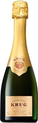 A bottle of Krug Grande Cuvée champagne.