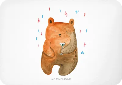 Produktbild von Mr. & Mrs. Panda magnet Bär Party - Weiß - Geschenk, Teddy, Geburtstag, küchenmagnet, Lustig, Geburtstagsgeschenk, Kühlschrankmagnet, whiteboardmagnet, Gute Laune