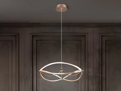 Produktbild von Große LED Pendelleuchte CHARIVARI Messing matt, Ø 62cm