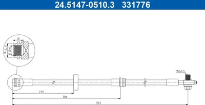 Produktbild von ATE 24.5147-0510.3 Bremsschlauch Vorne für AUDI A2 (8Z0)
