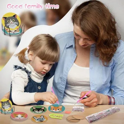 Image de Ensembles de plaques diamantées, 8 pièces, avec support, pour adultes et enfants