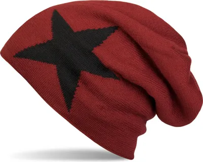 Produktbild von styleBREAKER warme klassische Strick Beanie Mütze mit Stern und sehr weichem Innenfutter, Uni 04024026