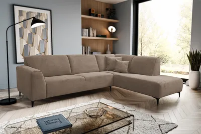 Produktbild von VENASI MULA Rechts Ecksofa ohne Schlaffunktion Sofa L Form Eckcouch Couchgarnitur Couch BRAUN
