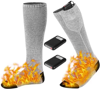 Produktbild von Beheizte Socken, Beheizbare Socken mit Akku, Elektrische Warme Socken mit 3 Einstellbarer Temperatur, 4000mAh Batterie Heizsocken für Damen Herren