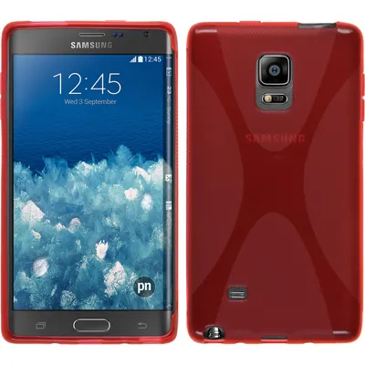 Produktbild von PhoneNatic Case kompatibel mit Samsung Galaxy Note Edge - rot Silikon Hülle X-Style + 2 Schutzfolien