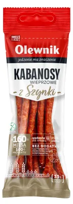 Zdjęcie produktu dla Kabanosy wieprzowe z szynki 105 g Olewnik