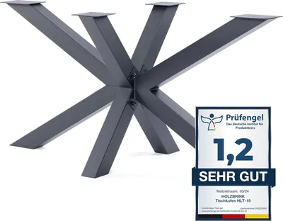 Produktbild von HOLZBRINK Tischbeine aus Metall, Tischgestell für Esstisch Gartentisch Konferenztisch, 150x70x72 cm (LxBxH), Grau, 1 Stück