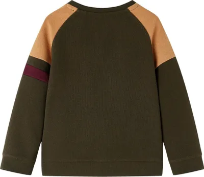 Image de vidaXL Sweatshirt pour enfants Kaki foncé et brun chameau 140