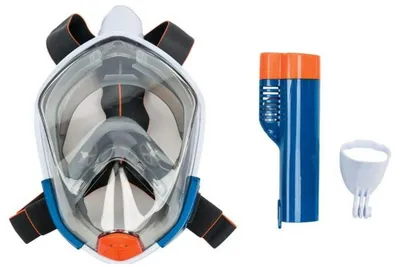 Produktbild von Crivit Schnorchelmaske Vollgesichtsmaske 180° Kamerahalter Tauchmaske L/XL