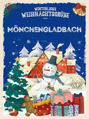 Produktbild von vianmo Holzschild 40x30 cm Weihnachtsgrüße MÖNCHENGLADBACH