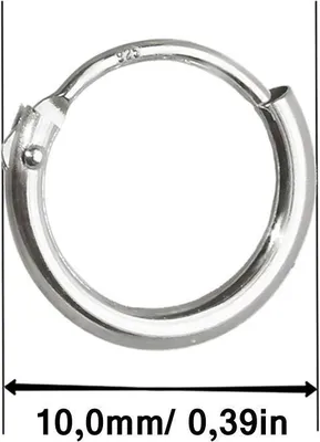 Produktbild von Paar 925 Sterling Silber Creole Ohrringe Ohrschmuck Ohrhänger 10mm 5159