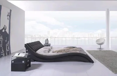 Produktbild von Ehebett Polsterbett Doppelbett Designer Bett Schlafzimmer Lederbett Neu Betten