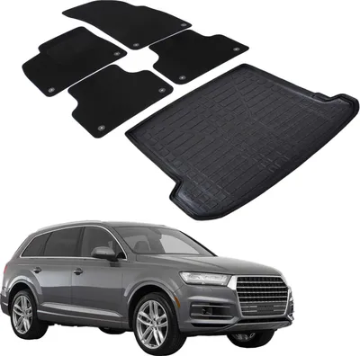 Produktbild von Kofferraumwanne Fußmatten Set Für Audi Q7 2 4M Ab 2015, Genaue Passform, mit Hoher Rand