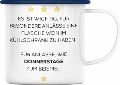 Produktbild von Trendation - Lustige Emaille Tasse mit Spruch für Frauen Männer Arbeit Büro Lustig Emaille Tassen Becher mit Sprüchen Kollegin Geschenk Sarkasmus (Blau)