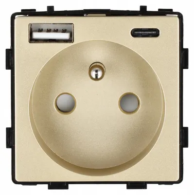 Produktbild von DC Smart Home USB A+C Steckdose Gold 20W Schnellladen