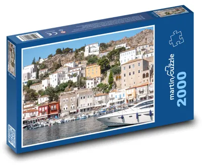 Zdjęcie produktu dla Puzzle 2000 Grecja - malownicza wyspa z portem - martinpuzzle