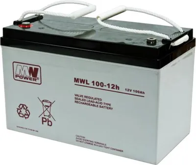 Imagen del producto de MWL 100-12h: MWL 100-12h: Batería AGM de 12V/100Ah, dimensiones 330*173*220 (modelo T60)