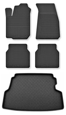 Zdjęcie produktu dla Dywaniki gumowe + mata bagażnika do Volvo 440/460 1988-1996 (sedan) – czarne, dobierane – Wielganizator Semi-Universal