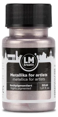 Produktbild von LM-Kreativ Metallika for Artists 50 ml, Rose – hochpigmentierte Metallic-Acrylfarbe für Holz, Leinwand, Keramik & Glas