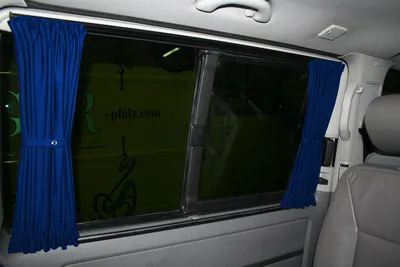 Produktbild von Maß Gardinen für VW T5 T6 T6.1 Caravelle lang Heckklappe (713) in Blau
