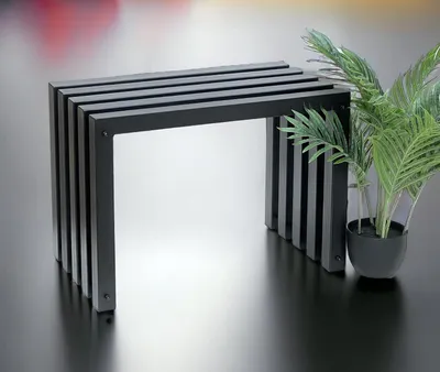Productafbeelding van Moderne, zwarte metalen kruk als weerbestendige zitbank met een zitvlak van 60 cm