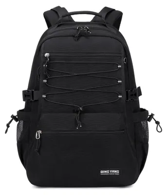 Produktbild von Rucksack Teenager Schulrucksack Mädchen, Lässiger Daypack mit 15,6" Laptopfach, Wasserdicht, Schwarz