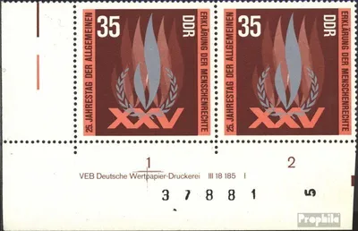 Produktbild von Briefmarken DDR 1973 Mi 1898DV mit Druckvermerk (kompl.Ausg.) postfrisch Menschenrechte