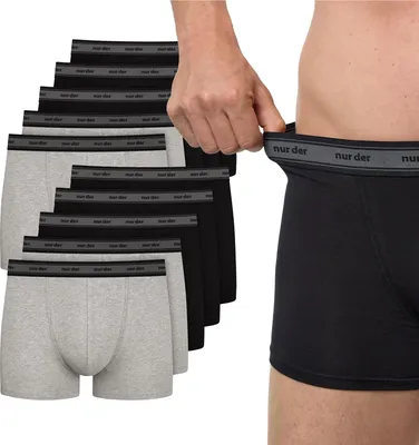 Produktbild von NUR DIE Herren Boxer 10-Pack Organic Baumwolle Retroshorts - schwarz / graumelange - Größe XL