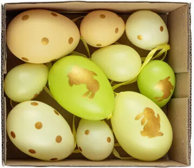 Produktbild von 20x Ostereier Kunststoff  "Frühling" 6/4 cm