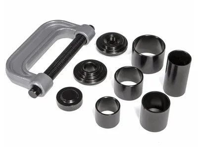 Immagine prodotto di Kit di strumenti per giunti sferici - Pressa per telai a C - 10 pezzi - 4 in 1 - Adatto per veicoli a 2WD/4WD - Per veicoli commerciali leggeri - Estrattore e utensili di montaggio