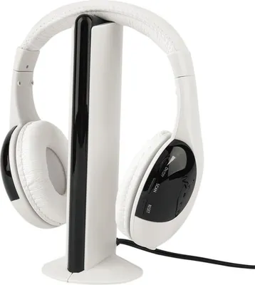 Obrázok produktu pre 5 v 1 Bezdrôtové slúchadlá Bezdrôtové RF Mic pre PC TV DVD CD MP3 MP4 biela