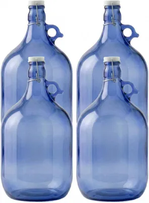 Produktbild von lilawelt24 4x 5L Glasballon Blau mit Bügelverschluss und Rundgriff