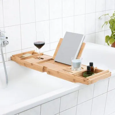 Immagine prodotto di Tavola da bagno estensibile per il bagno, 24 cm (profondità) x 77,7 cm (larghezza) x 5,8 cm (altezza)