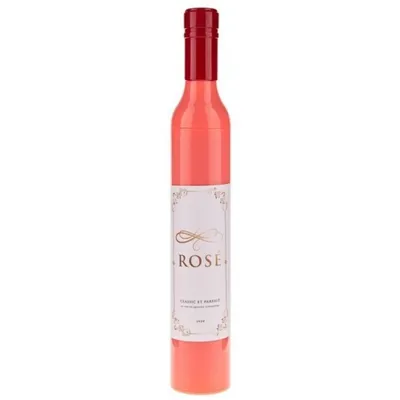 Immagine prodotto di GiftyCity Ombrello pieghevole a forma di bottiglia di vino rosé