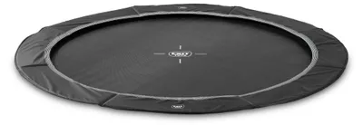 Image de EXIT InTerra Groundlevel Sports trampoline enterré rond ø305 cm au niveau du sol, trampoline de sport silencieux pour le jardin, noir