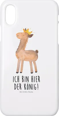 Produktbild von Mr. & Mrs. Panda Iphone 10 Handyhülle Lama König - Weiß - Geschenk, Mama, Hülle, Cover, Abitur, Papa, Lamas, Handy, X, Vorgesetzter