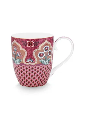 Produktbild von PIP STUDIO Flower Festival sca.Henkelbecher dark p. XL 450 ml