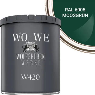 Produktbild von Holzfarbe Holzlack Holzanstrich Holzbeschichtung W420 - Moosgrün RAL 6005 - 750ml