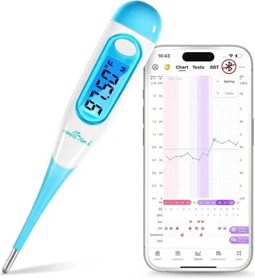 Image de Thermomètre basal numérique avec écran LCD et rétroéclairage - Détermination précise de l'ovulation et planification familiale naturelle