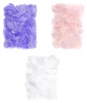 Produktbild von DpCraft Dekorationsfedern 3x10g Mix Violett Rosa Weiß