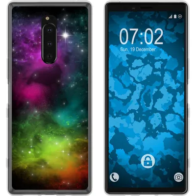 Produktbild von PhoneNatic Case kompatibel mit Sony Xperia 1 Silikon-Hülle Space Starfield M7