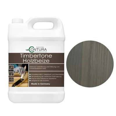 Produktbild von Contura Holzbeize 5Liter Holzfarbe Tischler Positiv Beize Holz Farbe Wasserbeize Parkett - Betoneffekt