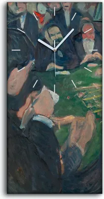 Produktbild von Leinwand Wanduhr Wandkunst Uhr Geräuschlos Kunstdruck 30x60 Beim Roulette - weiße Hände