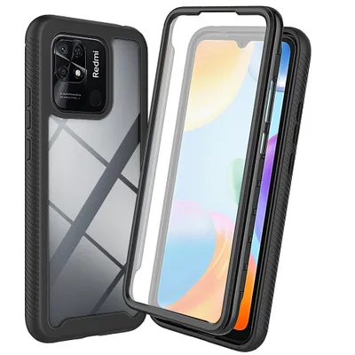 Obrázek produktu pro Pouzdro pro Xiaomi Redmi 10C, nárazník s vestavěnou ochranou displeje 360° celotělové ochranné pouzdro černé