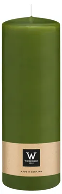 Produktbild von Zylinderkerze/Stumpenkerze - olivgrun - 20 x 7 cm - 103 Brennstunden