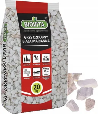 Produktbild von Biovita GRYS WHITE MARIAN 16-32mm 20kg gewaschener Gartenstein