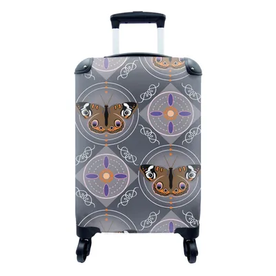 Produktbild von MuchoWow® Koffer Handgepäck Trolley Rollkoffer Kleine Reisekoffer mit 4 Rollen - Muster - Schmetterlinge - Abstrakt - Cabin Size < 55x40x23 cm & 55x40x20 cm - Fotokoffer - Kabinenkoffer - Boardgepäck - Reise-Box - Reisekoffer - Reisegepäck - Koffer mit Bild - Trolley für Kinder