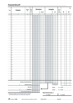 Produktbild von Kassenbuch A4 2x40 Blatt selbstdurchschreibend Packung mit 5 Stück