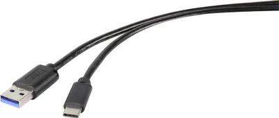 Produktbild von Renkforce USB-Kabel USB 3.2 Gen1 USB-A Stecker, USB-C® Stecker 0.15 m Schwarz RF-4536470