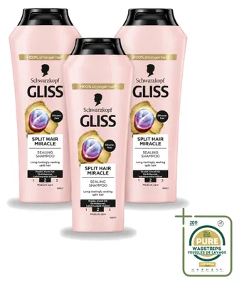 Productafbeelding van 3 x Gliss Kur Miracle Shampoo voor beschadigd haar - 400 ml - Voordeelverpakking - 3 stuks